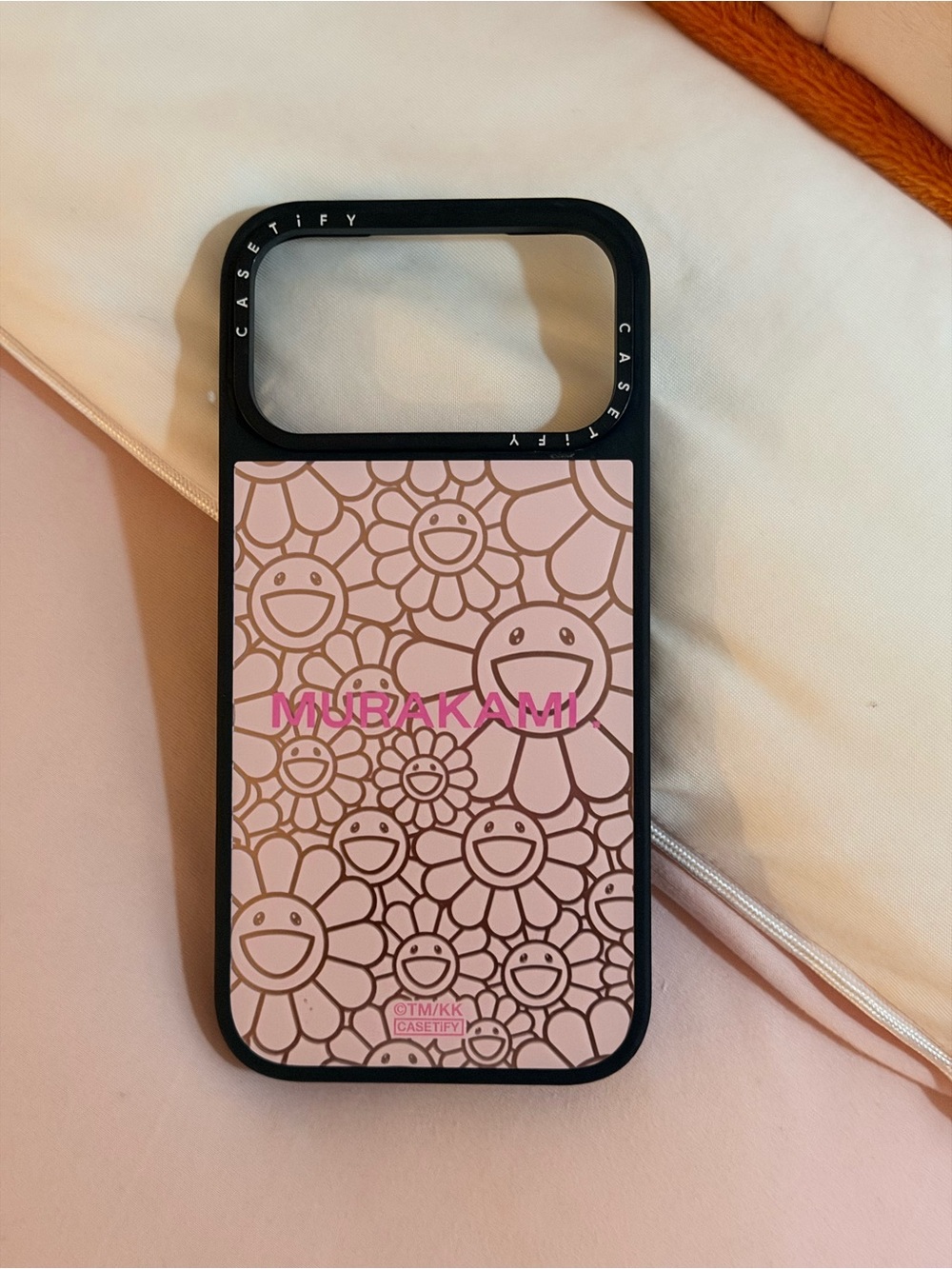 Casetify Pink Murakami Smile Floral Phone Case with Black Frame